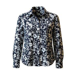 Evan Picone 100% Silk Floral Button Top Womens Size 16